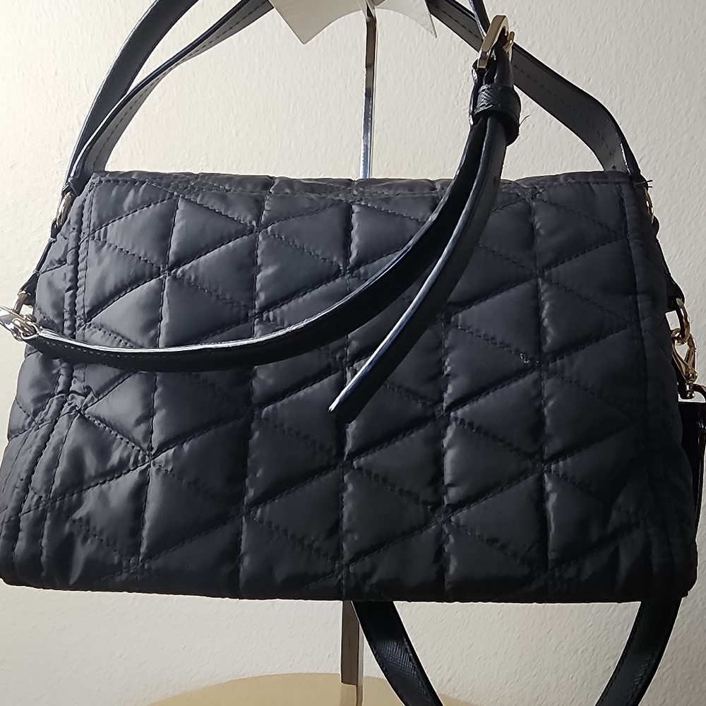 EUC Kate Spade Black Quilted Two-way Crossbody - Picture 3 of 9